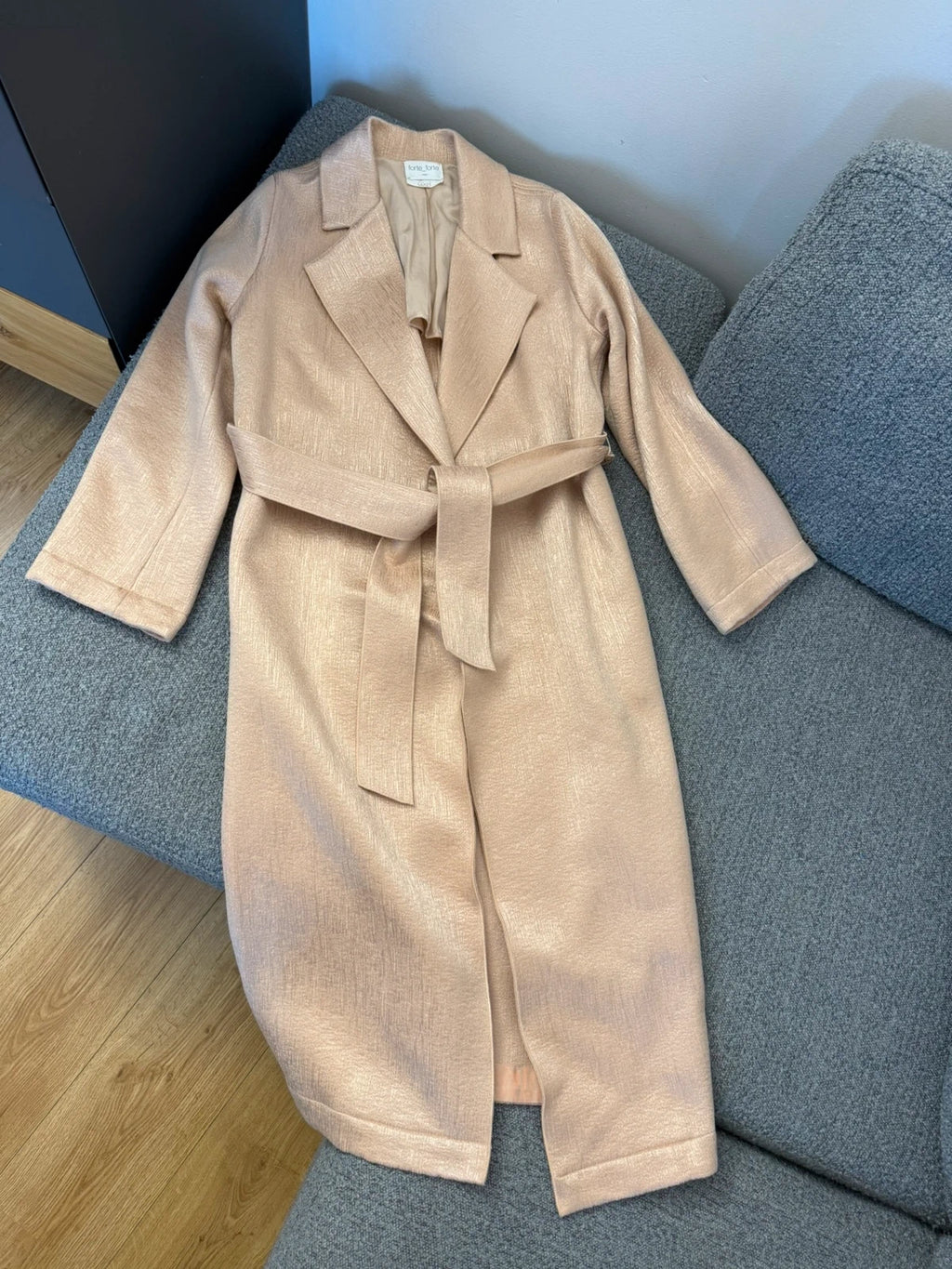 Forte Forte beige wool long belted coat