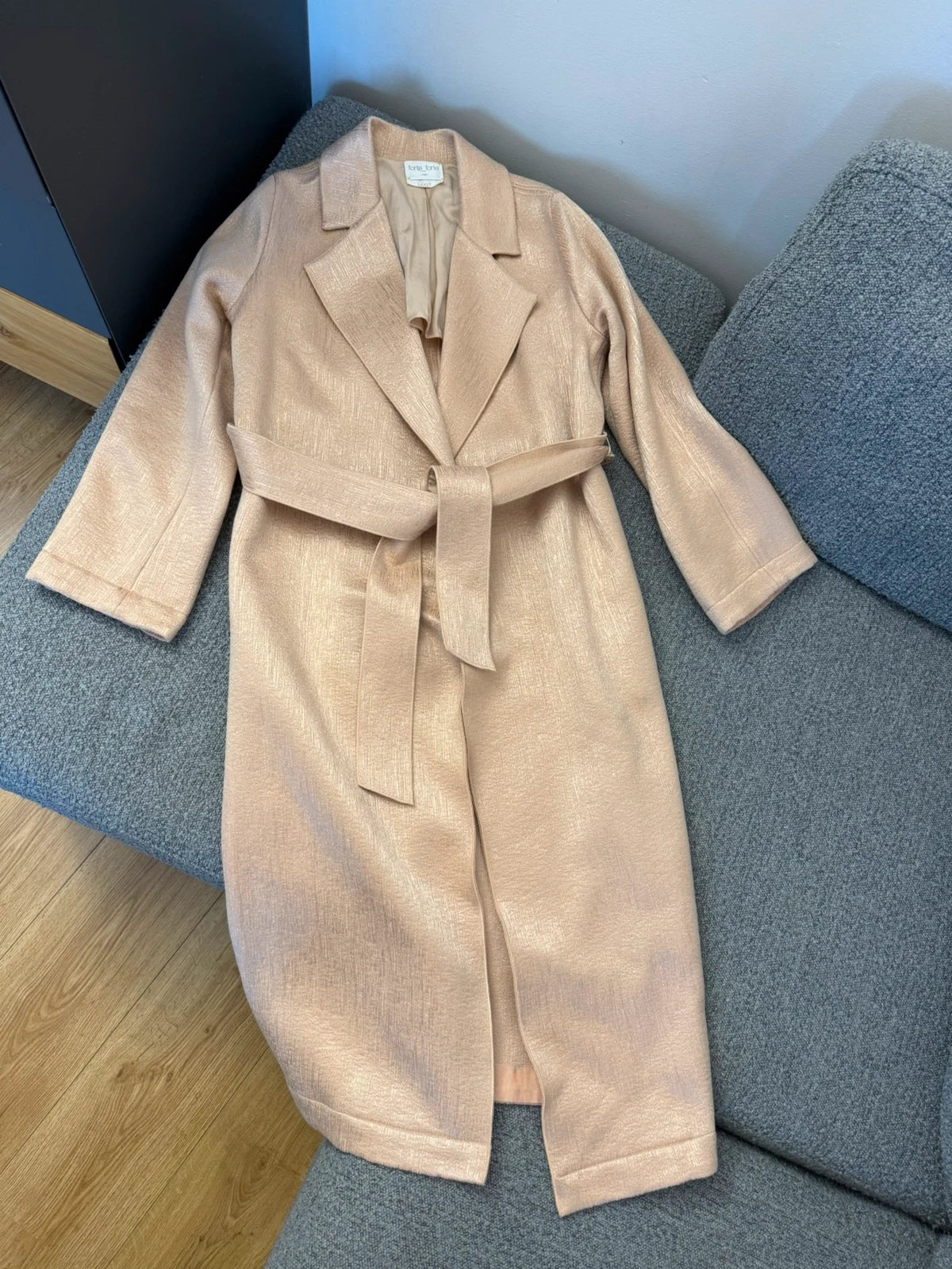 Forte Forte beige wool long belted coat