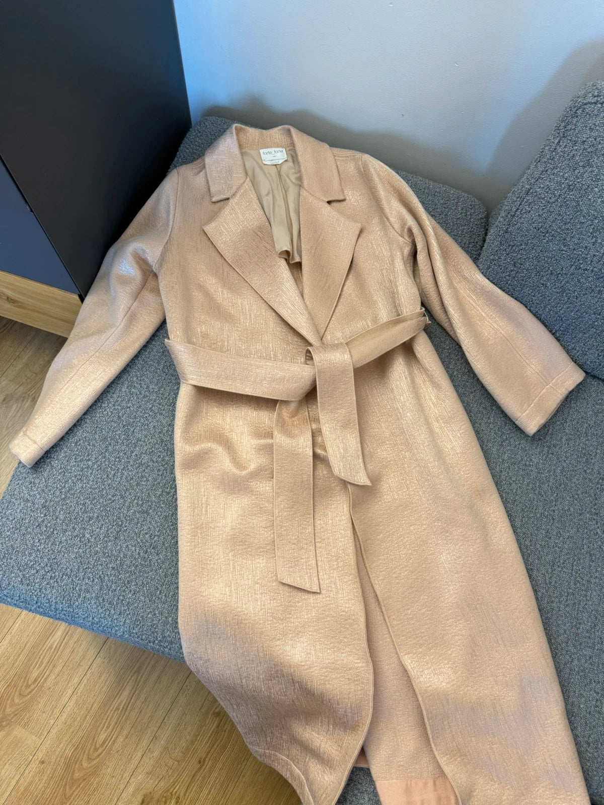 Forte Forte beige wool long belted coat - view 2