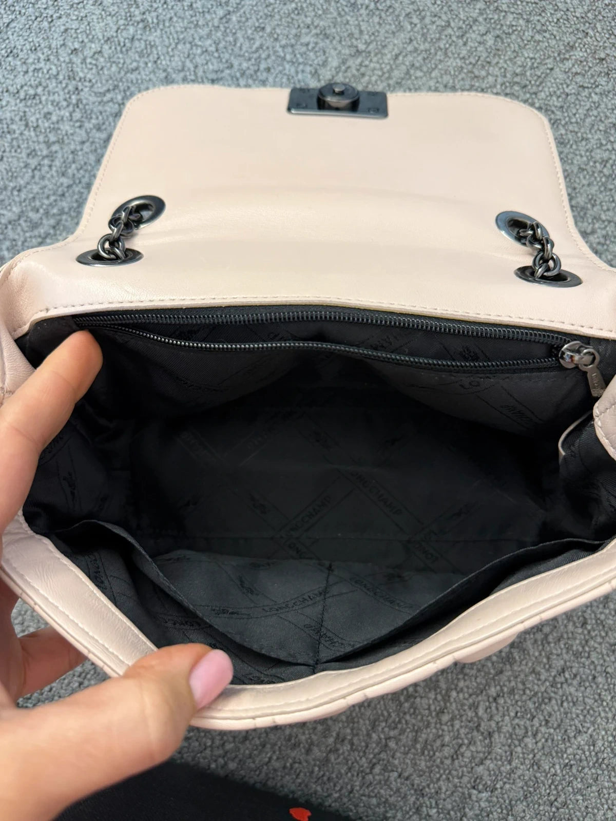 Longchamp Brioche light pink leather crossbody shoulder bag - view 13