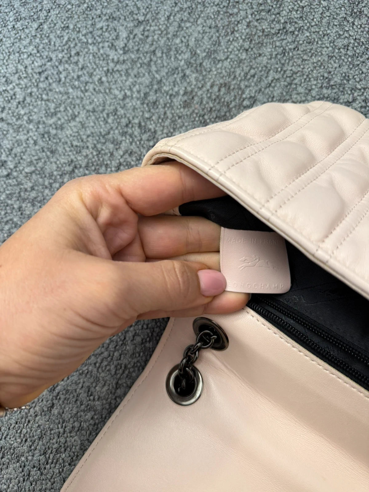 Longchamp Brioche light pink leather crossbody shoulder bag - view 14