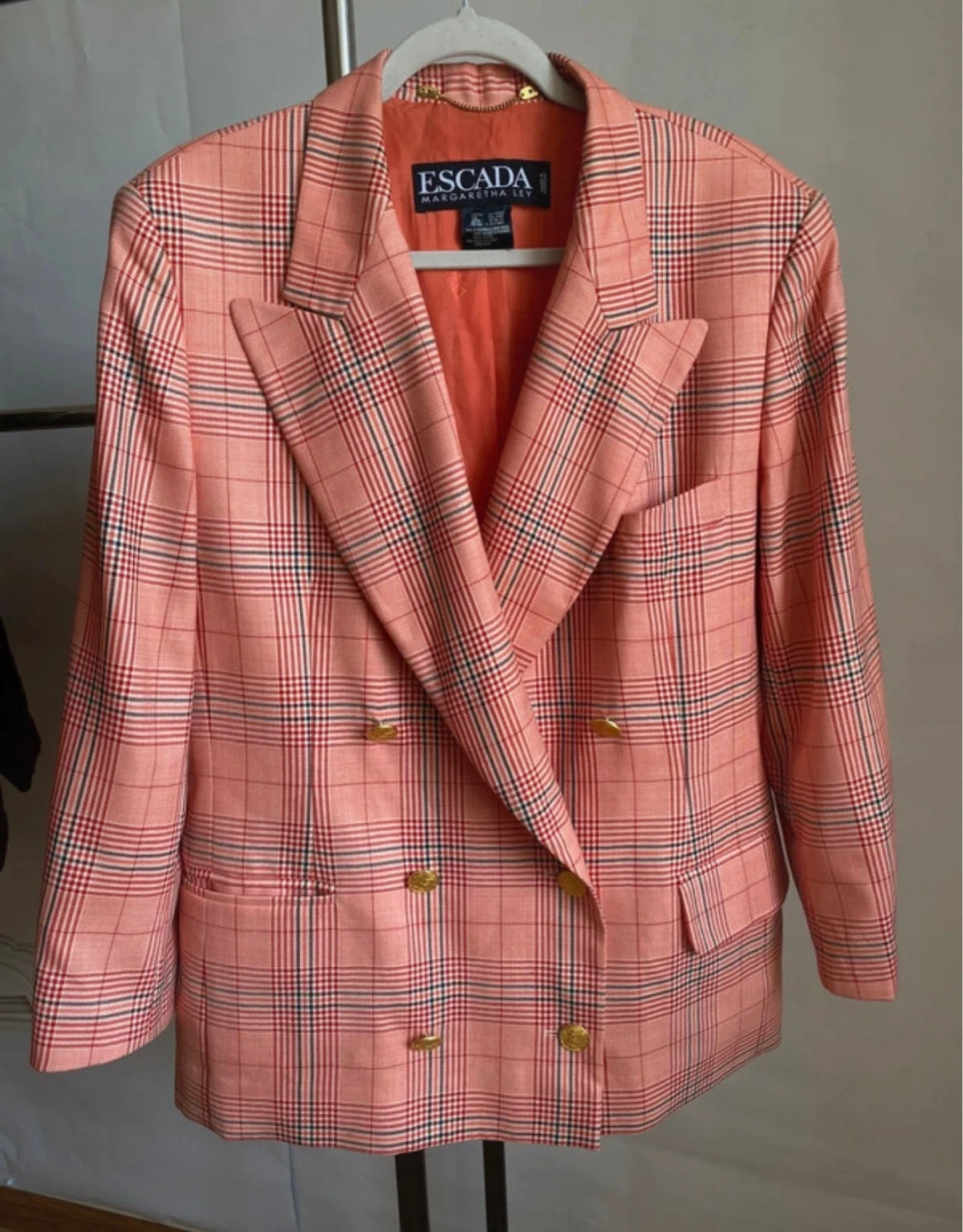 Escada vintage coral wool silk blazer