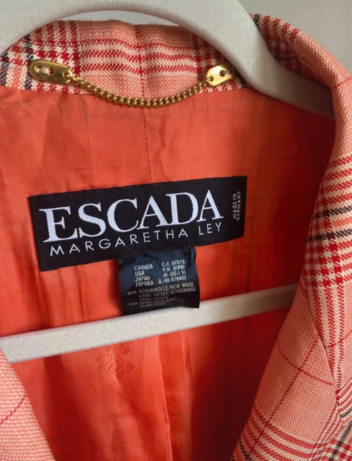 Escada vintage coral wool silk blazer - view 2