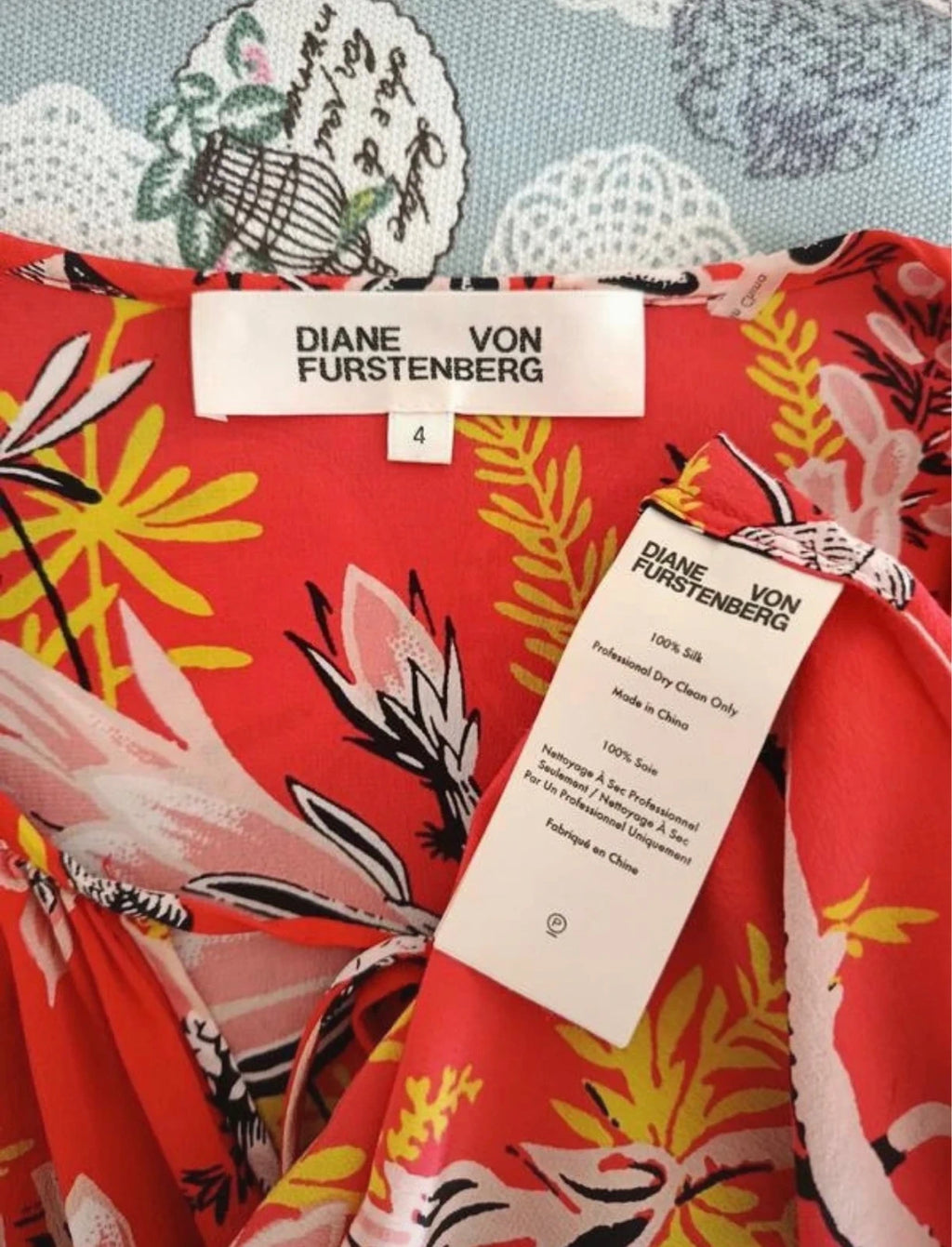 Diane von Furstenberg red silk blouse - view 3