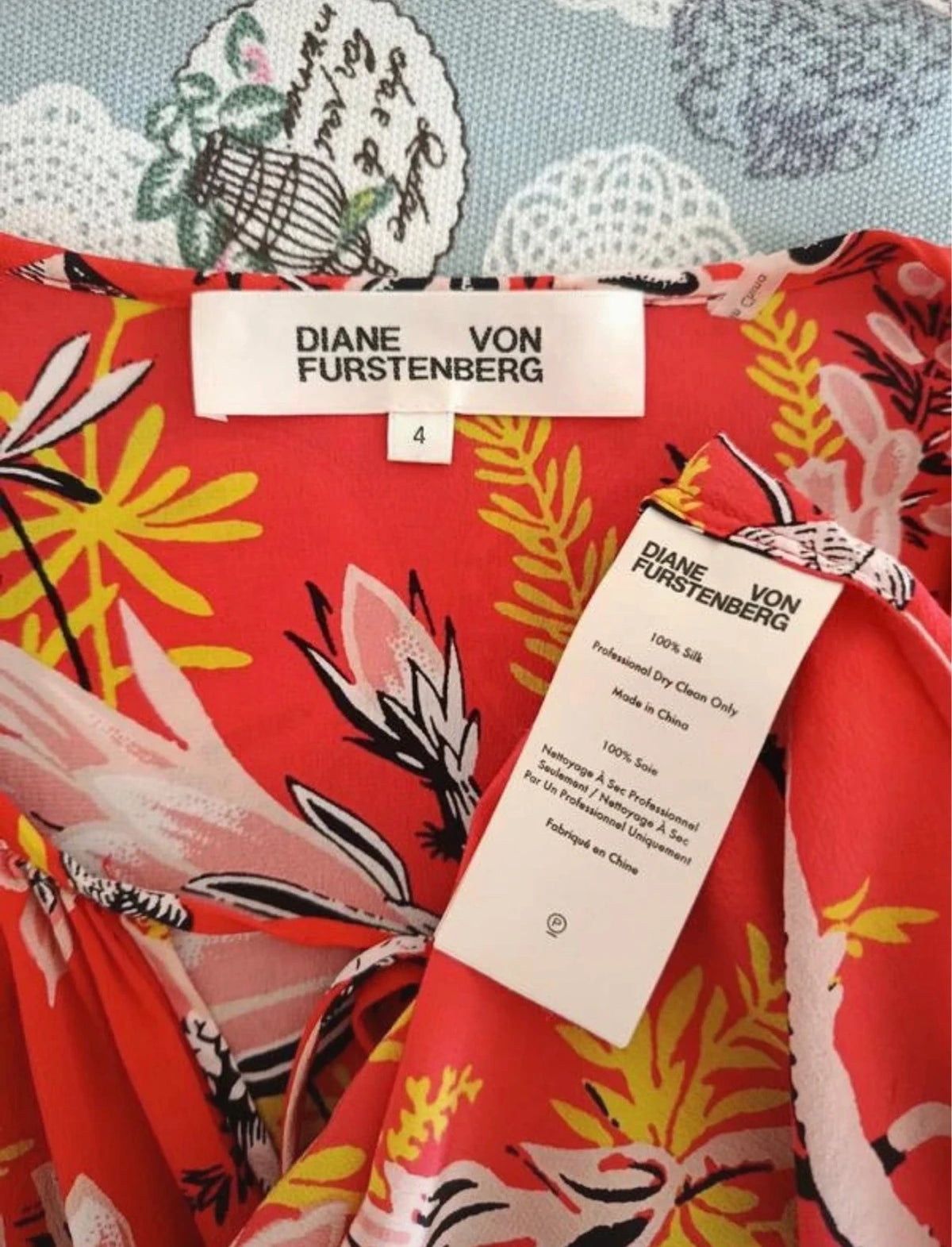 Diane von Furstenberg red silk blouse - view 3