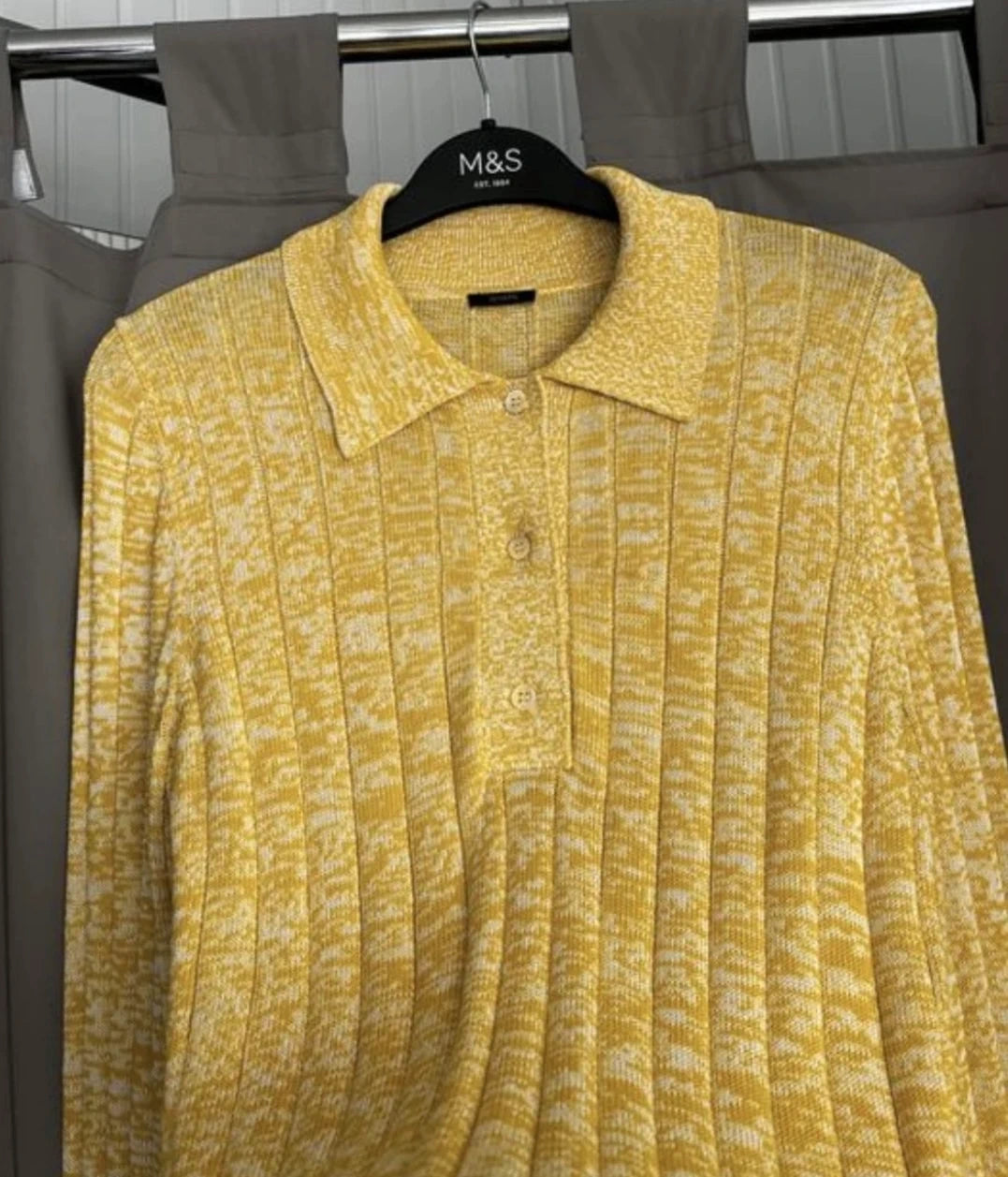 Joseph yellow viscose cotton polo - view 6