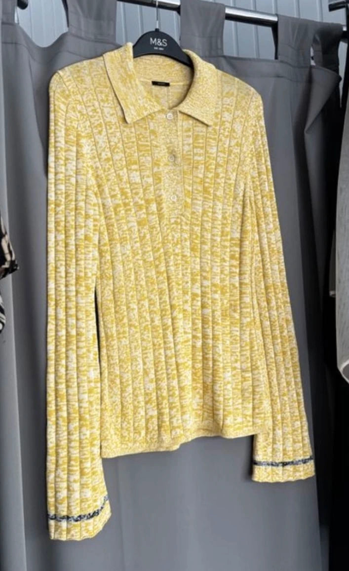 Joseph yellow viscose cotton polo