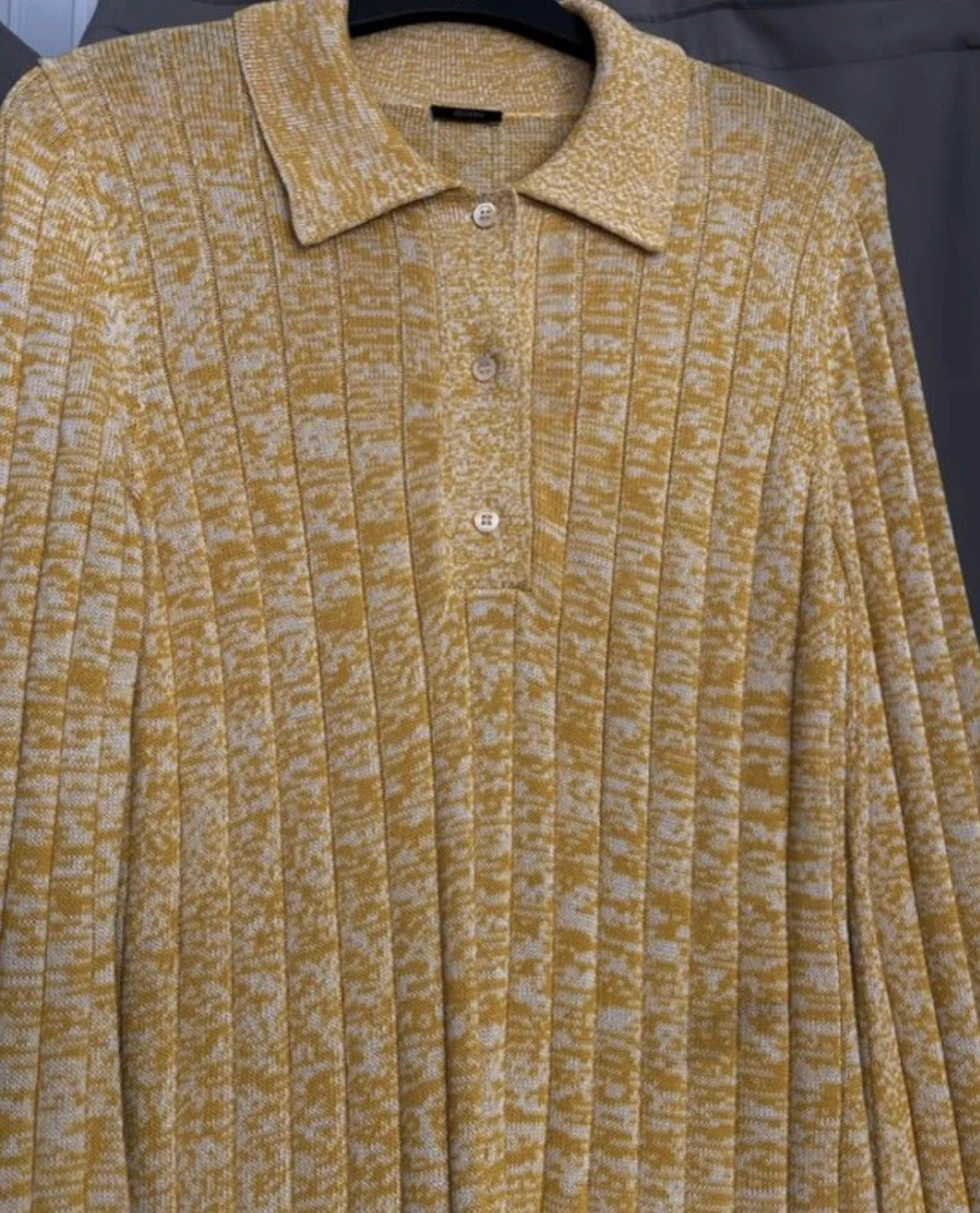 Joseph yellow viscose cotton polo - view 4