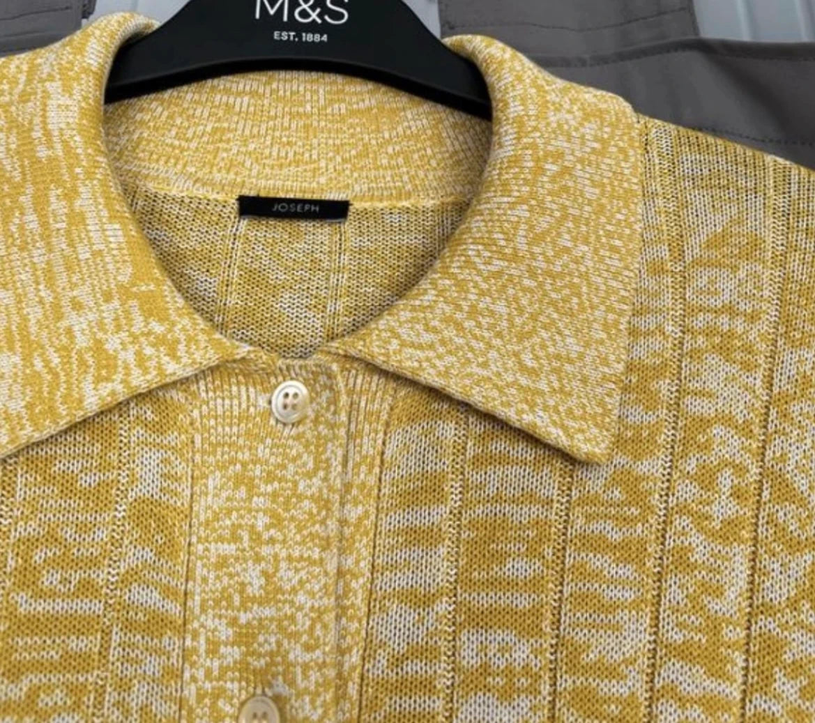 Joseph yellow viscose cotton polo - view 2