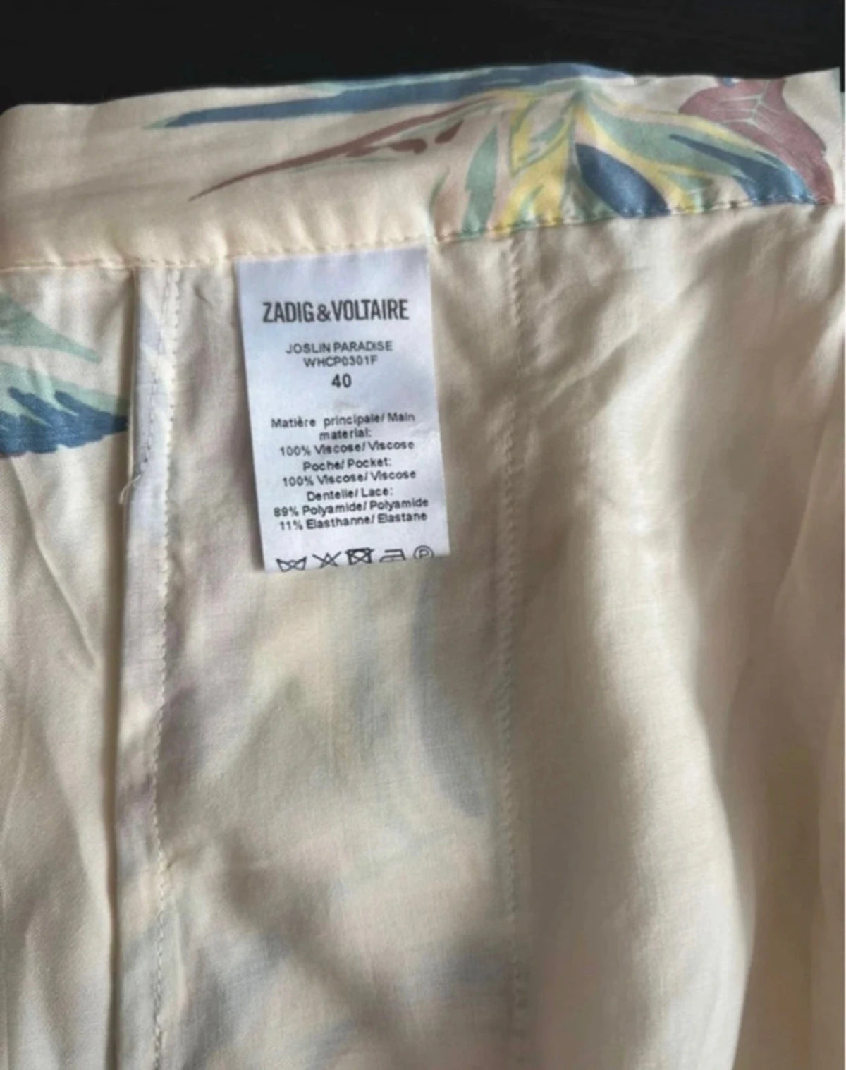 Zadig & Voltaire joslin paradise viscose cream skirt with lace - view 2