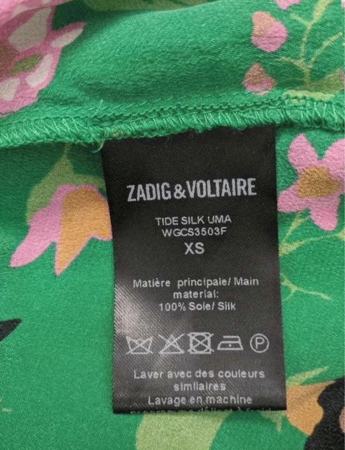 Zadig & Voltaire green silk asymmetric blouse - view 6