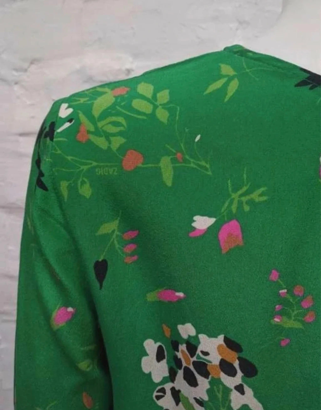 Zadig & Voltaire green silk asymmetric blouse - view 3