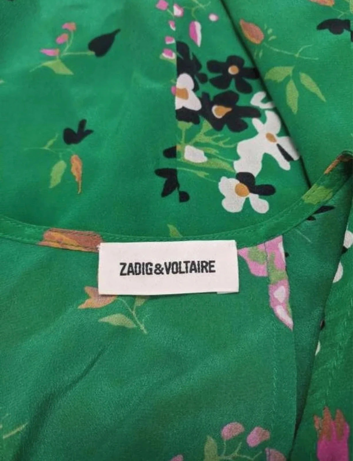 Zadig & Voltaire green silk asymmetric blouse - view 5