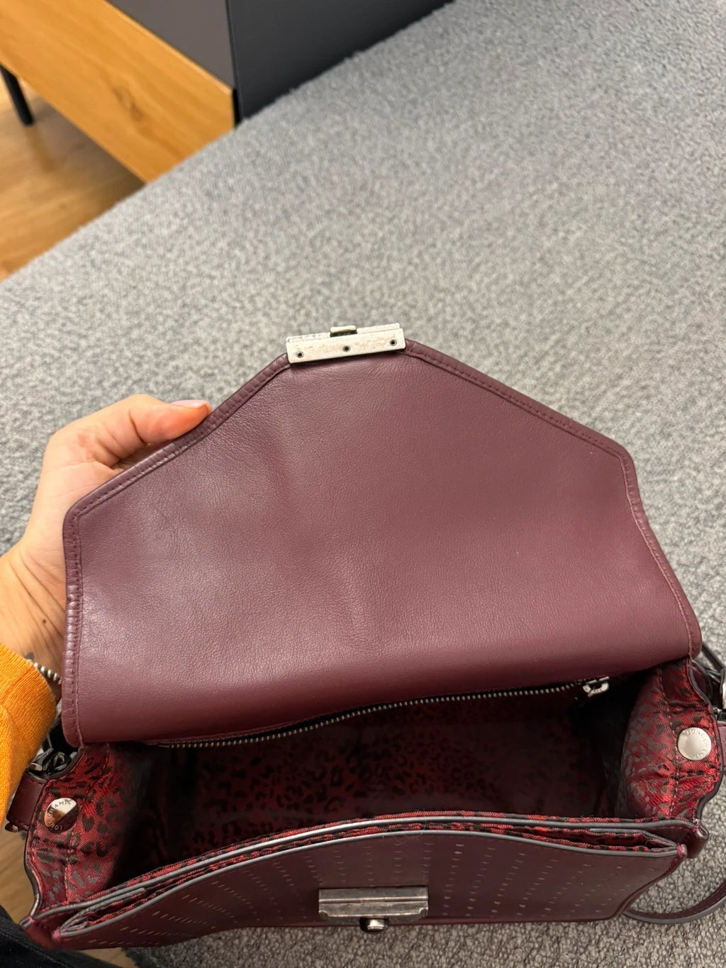 Longchamp Mademoiselle burgundy leather crossbody shoulder bag - view 12
