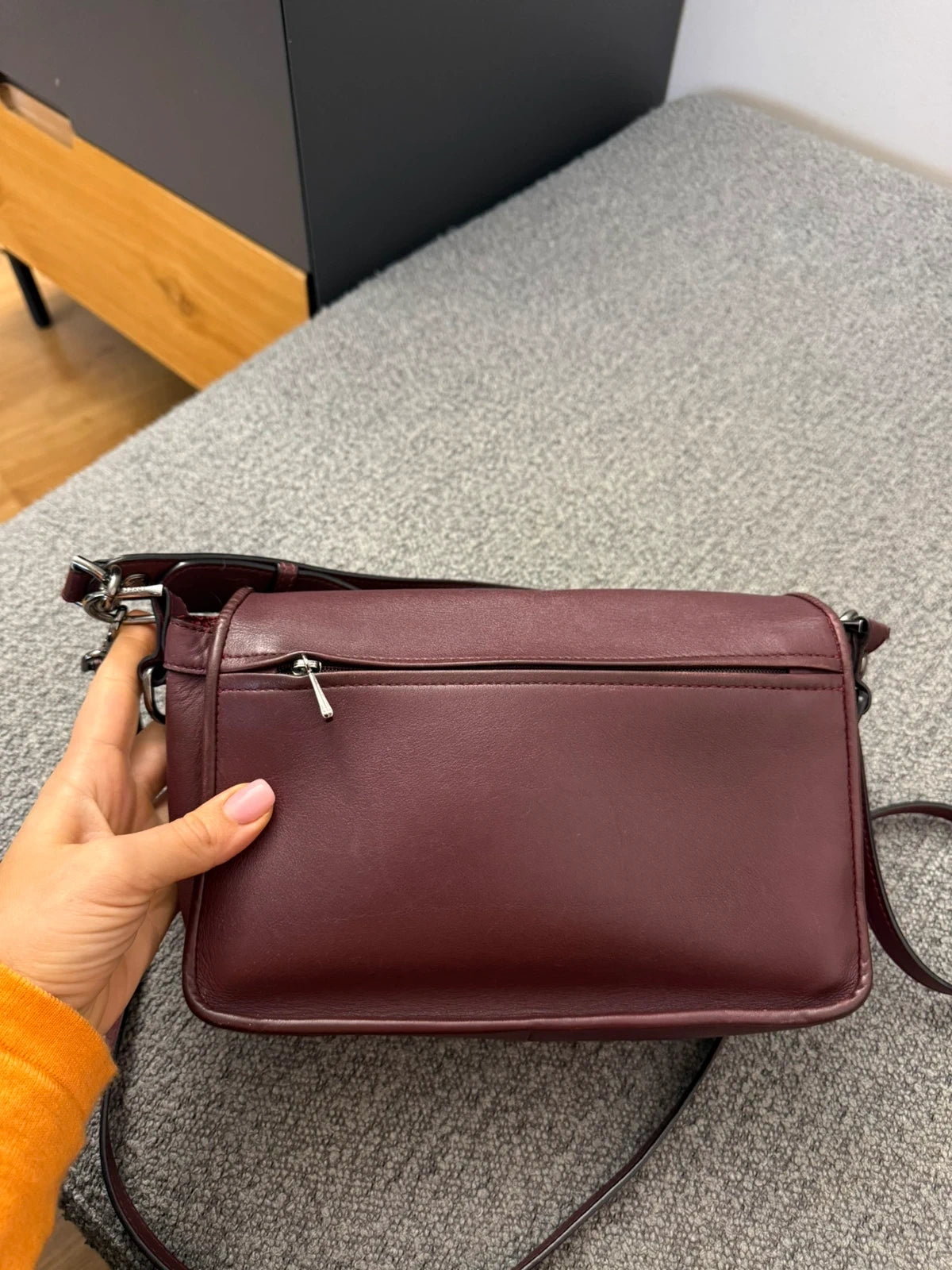 Longchamp Mademoiselle burgundy leather crossbody shoulder bag - view 6