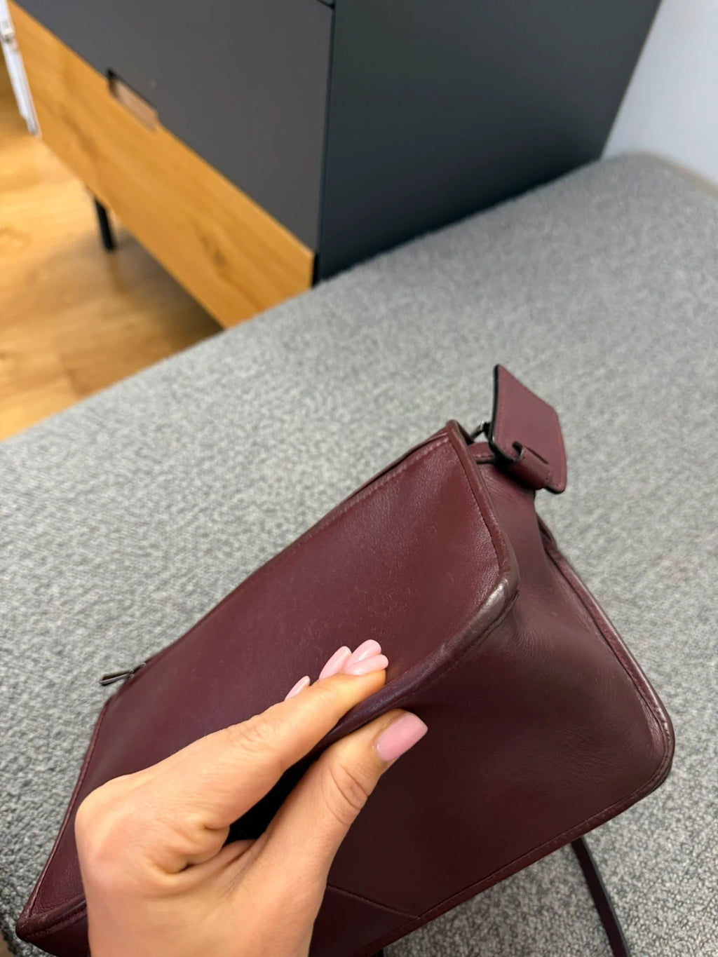Longchamp Mademoiselle burgundy leather crossbody shoulder bag - view 9