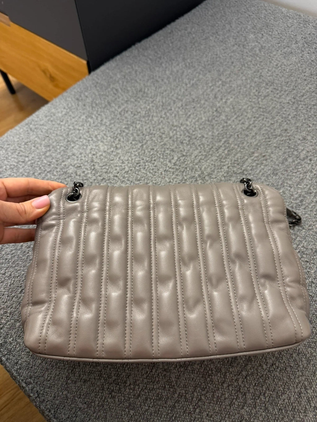 Longchamp brioche new big grey leather shoulder crossbody bag - view 9