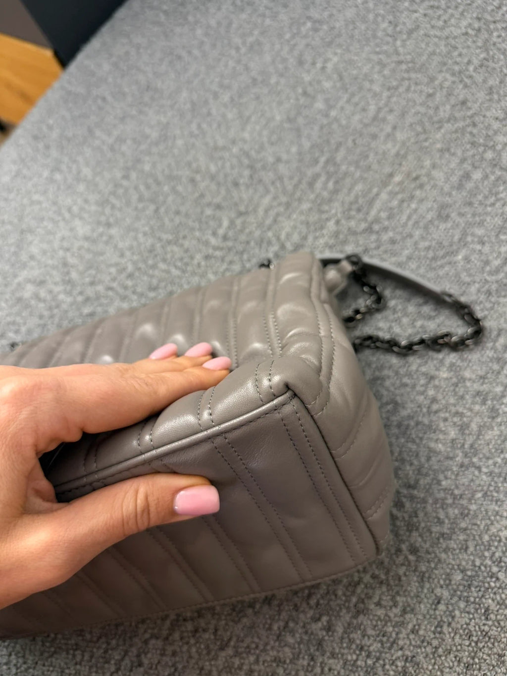 Longchamp brioche new big grey leather shoulder crossbody bag - view 10