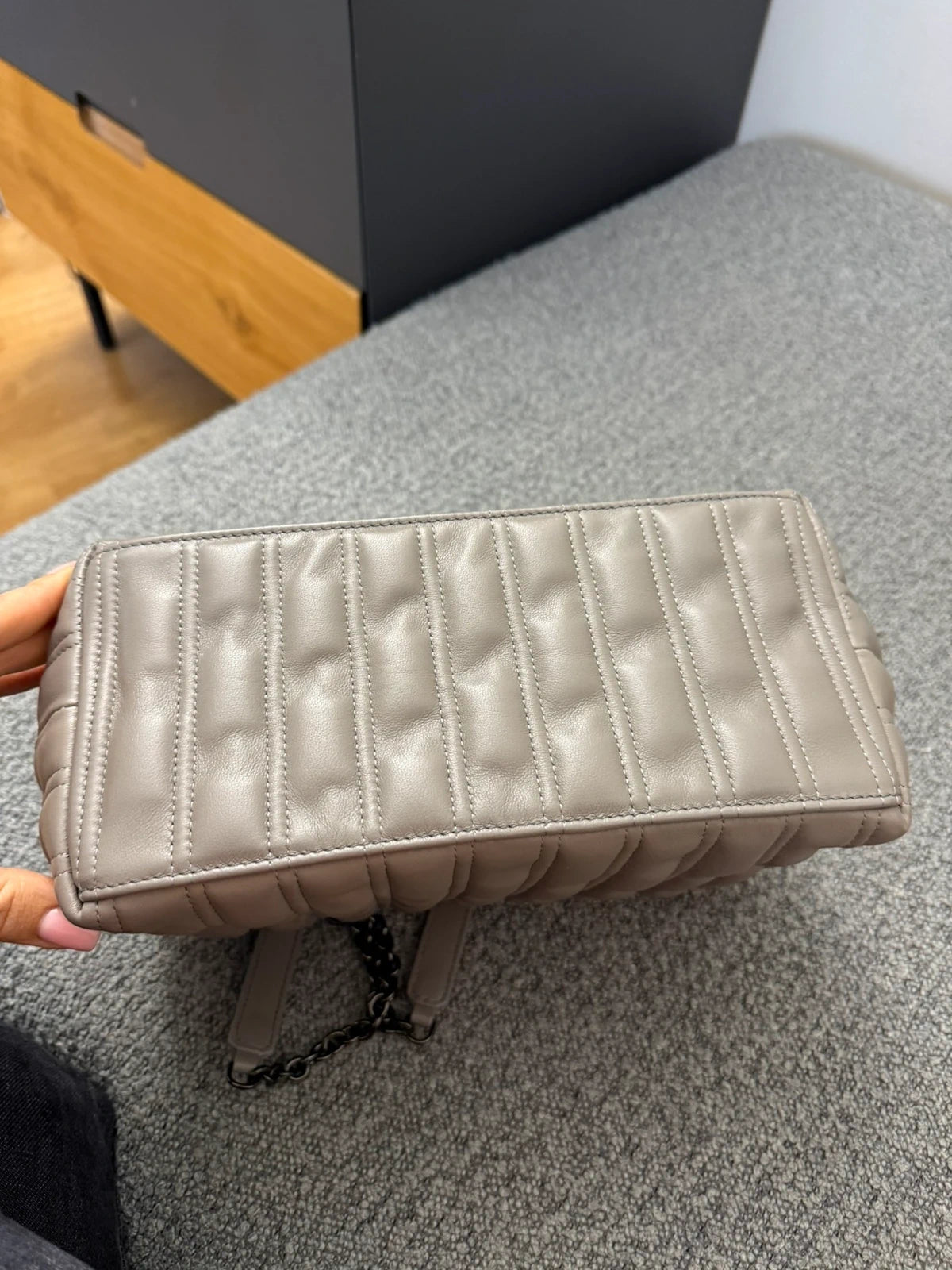 Longchamp brioche new big grey leather shoulder crossbody bag - view 8