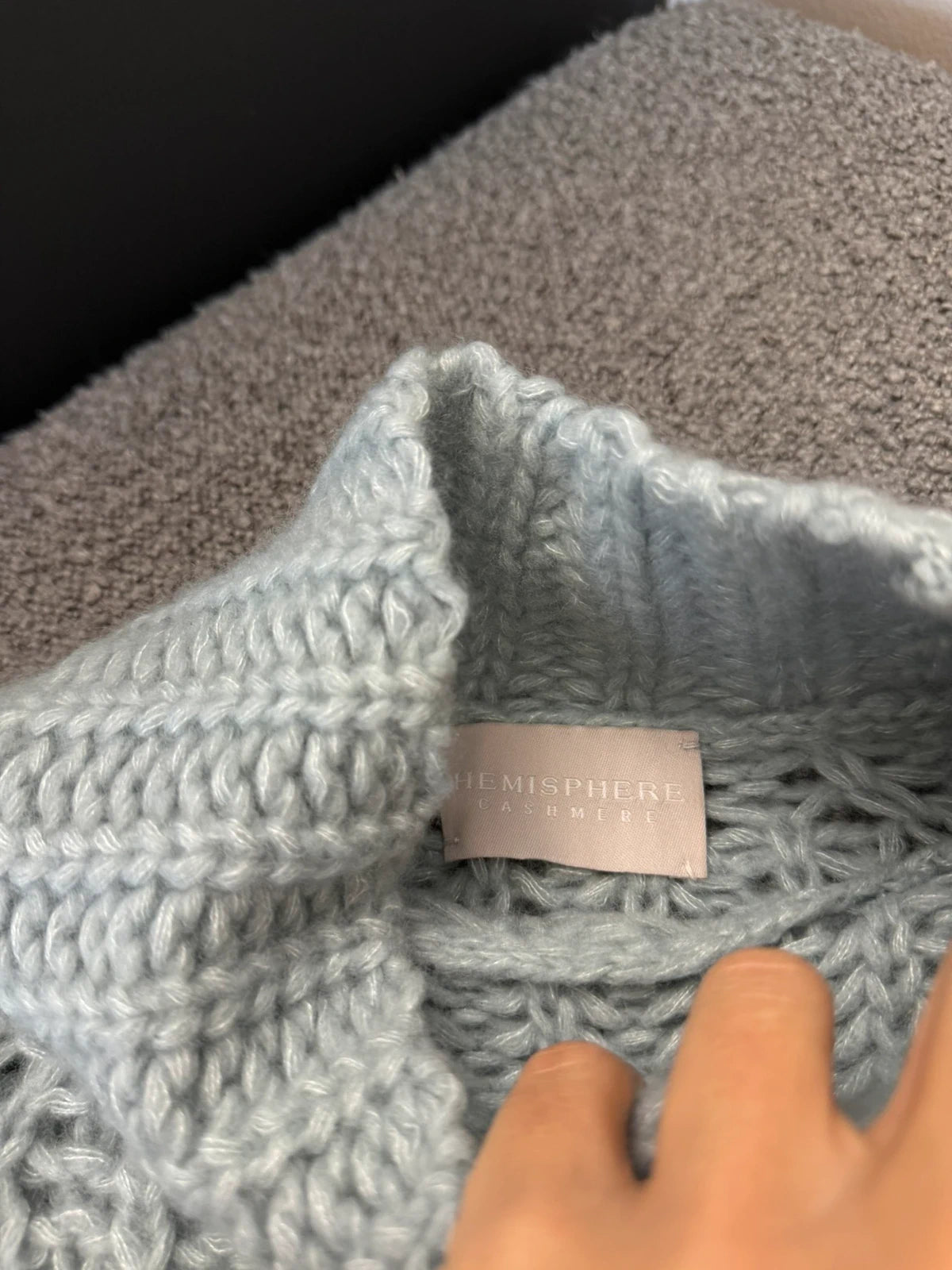 Hemisphere blue cashmere silk blend turtleneck sweater - view 5