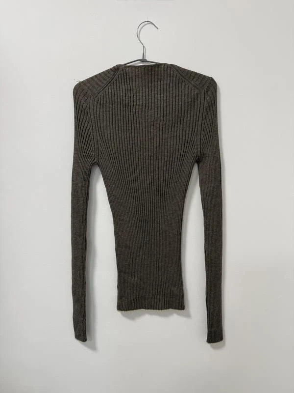 By Malene Birger Rione brown wool ribbed longsleeve - view 2