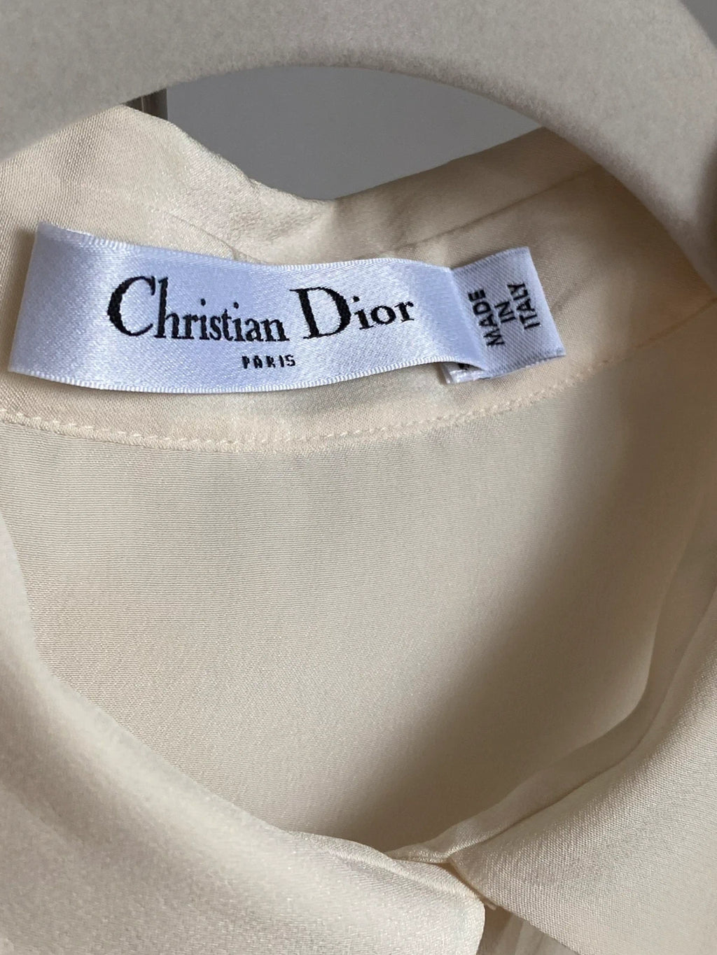 Christian Dior new cream silk shirt blouse with lace - view 7