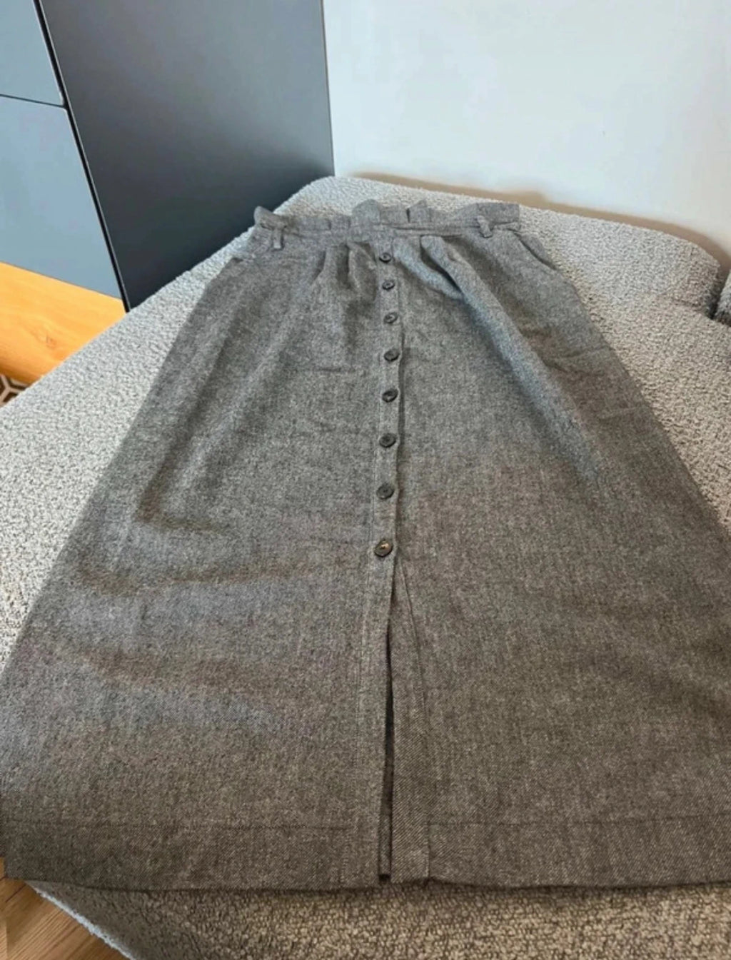 Ba&sh cohle grey wool viscose high waist skirt - view 2