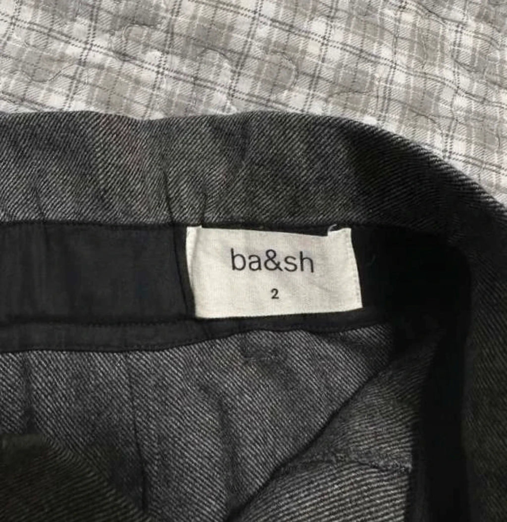 Ba&sh cohle grey wool viscose high waist skirt - view 10