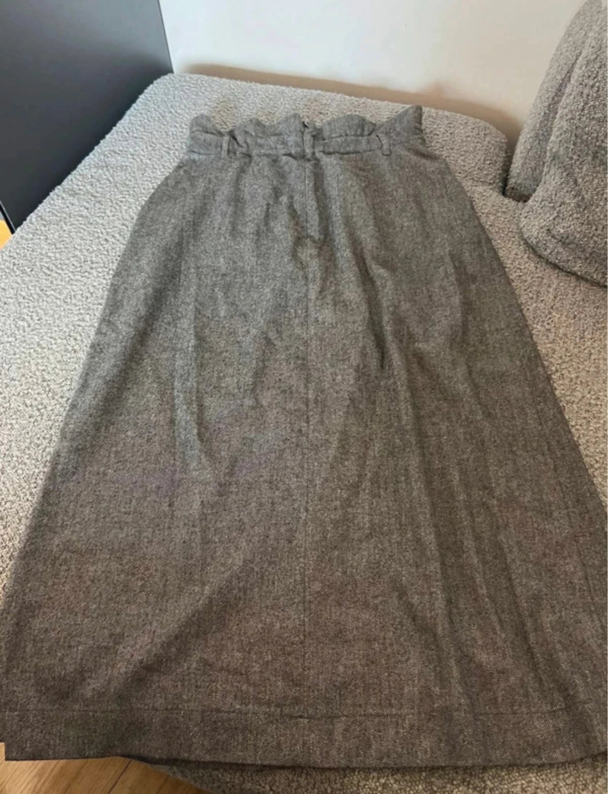 Ba&sh cohle grey wool viscose high waist skirt - view 7