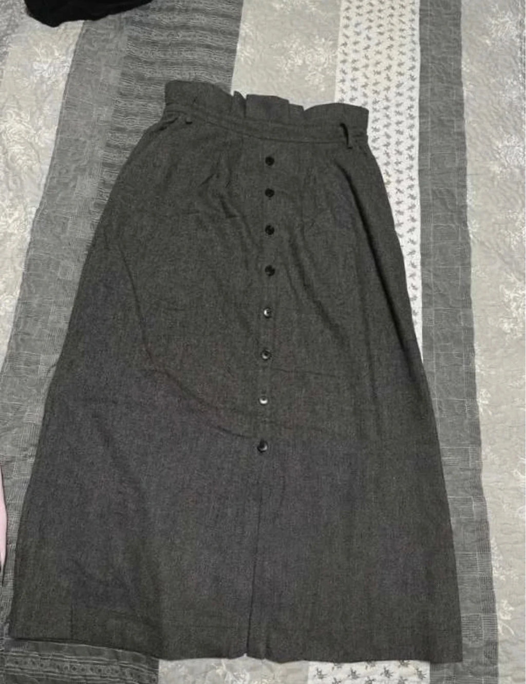 Ba&sh cohle grey wool viscose high waist skirt - view 9