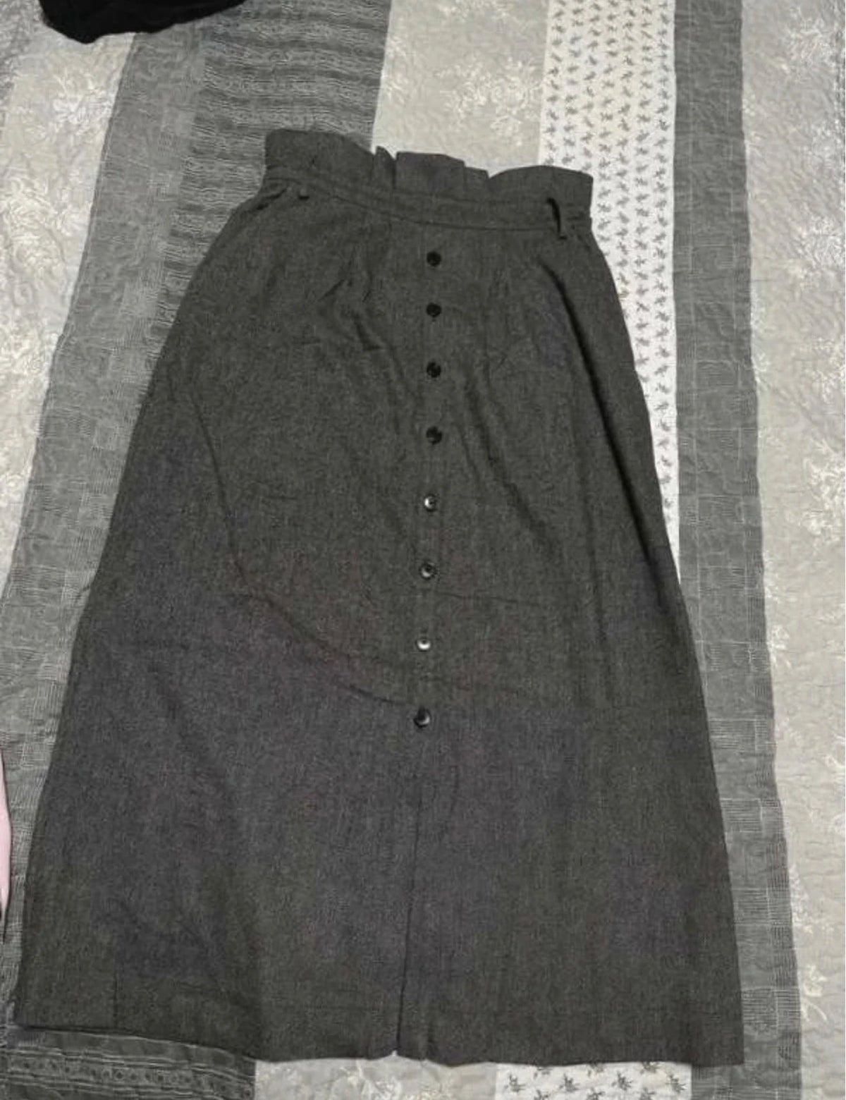 Ba&sh cohle grey wool viscose high waist skirt - view 9