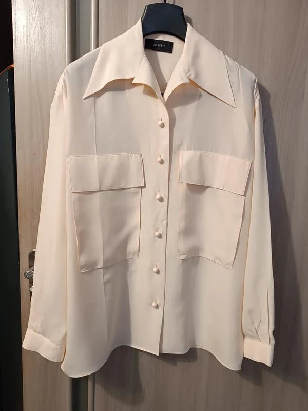 Joseph cam silk toile shirt pale banana