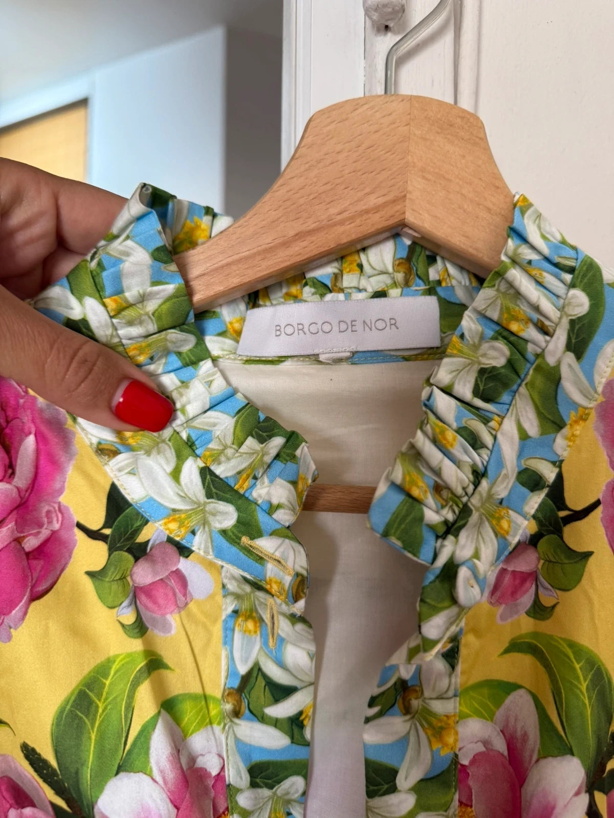 Borgo de Nor cotton colourful floral long belted dress - view 2