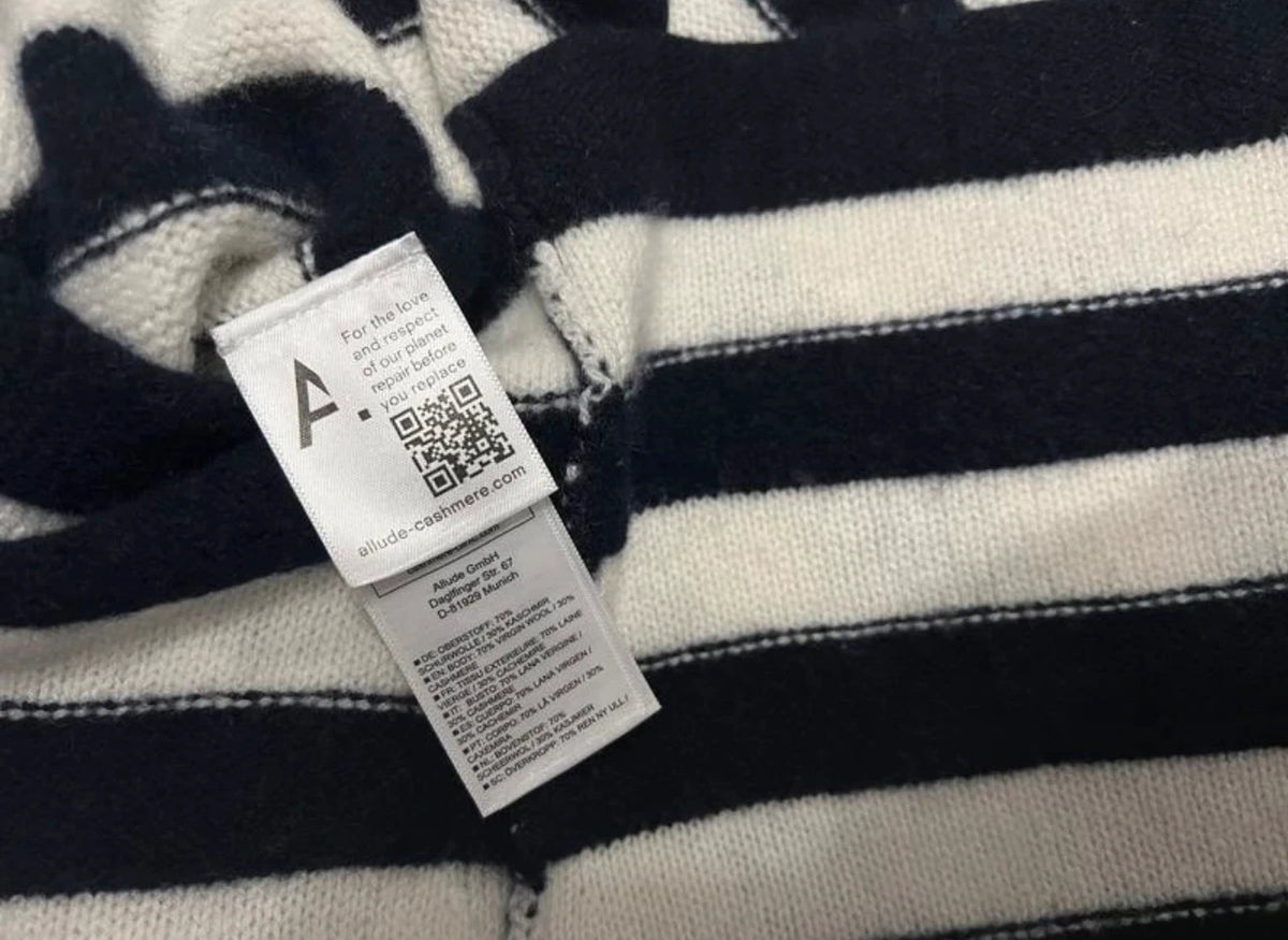 Allude new cashmere wool striped sweater jumper - view 4