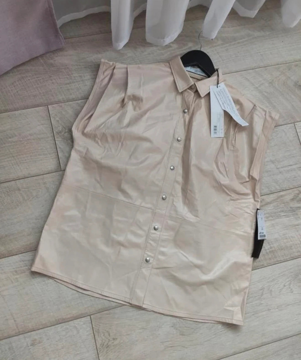 IRO new beige leather vest - view 4