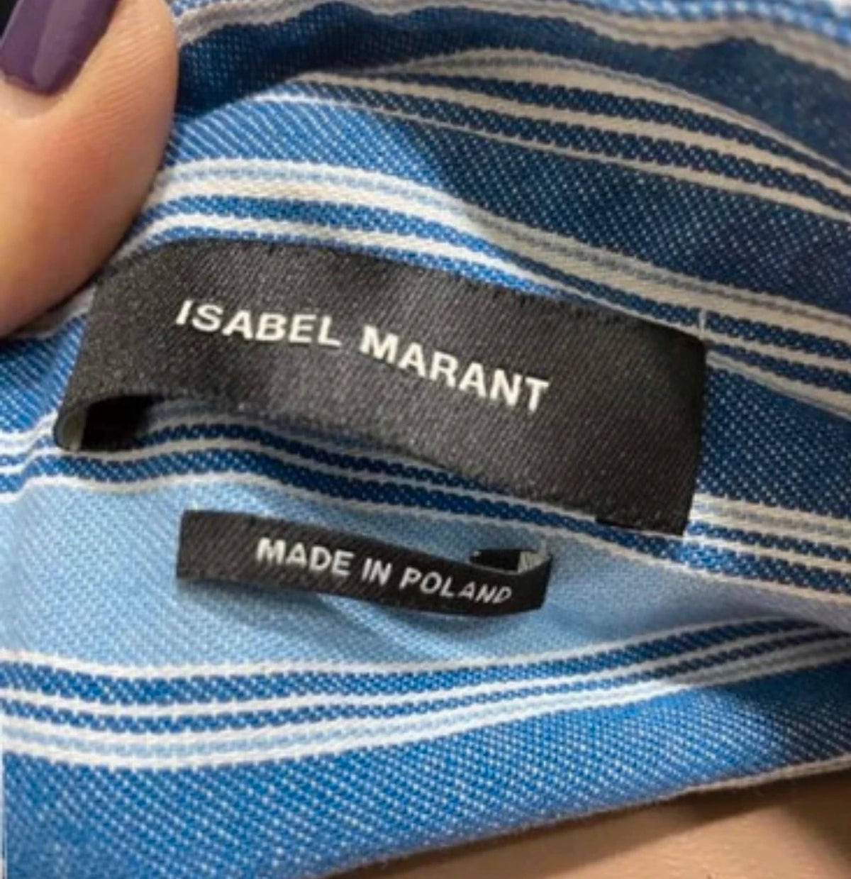 Isabel Marant light blue denim striped blouse - view 4