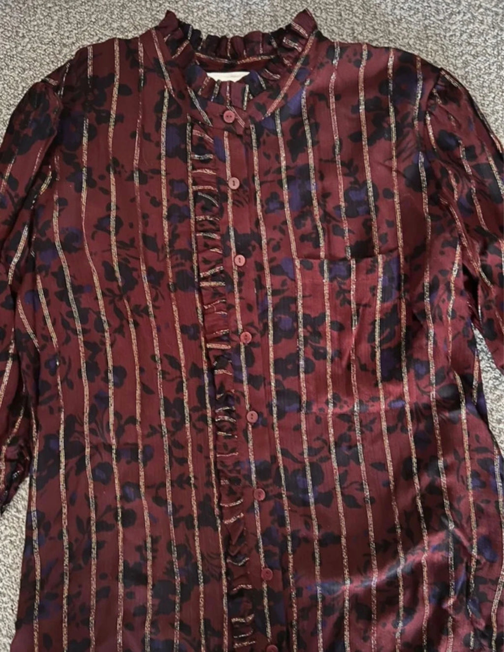 Ba&sh burgundy viscose blouse - view 2
