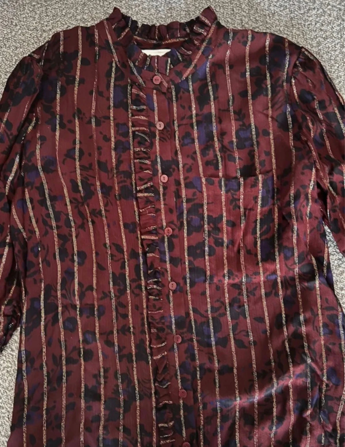 Ba&sh burgundy viscose blouse - view 2
