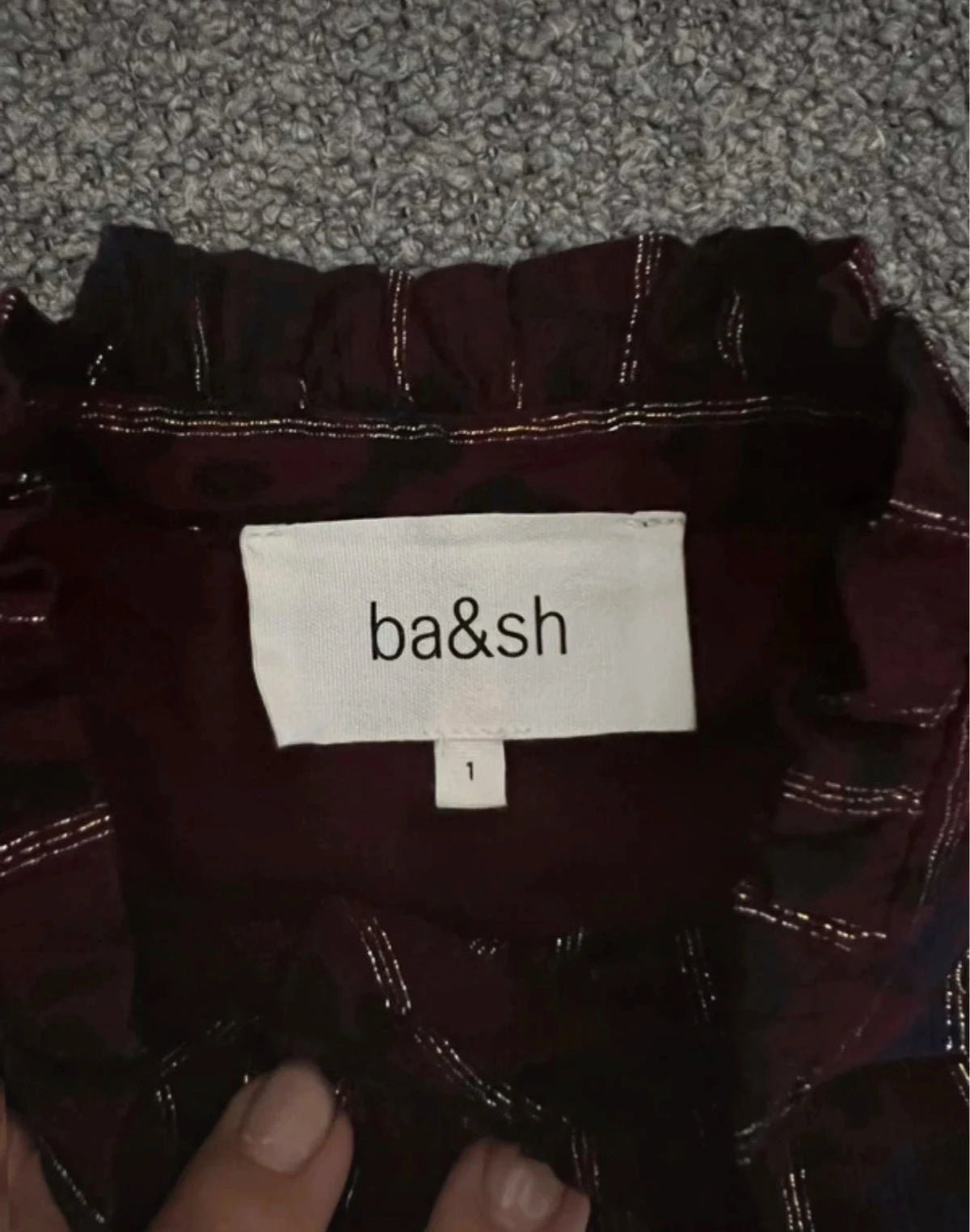 Ba&sh burgundy viscose blouse - view 3