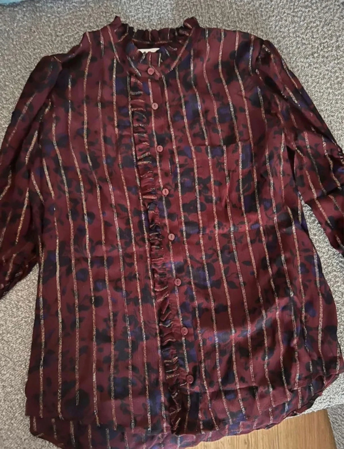 Ba&sh burgundy viscose blouse - view 5