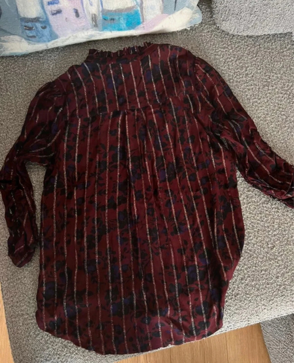 Ba&sh burgundy viscose blouse - view 9