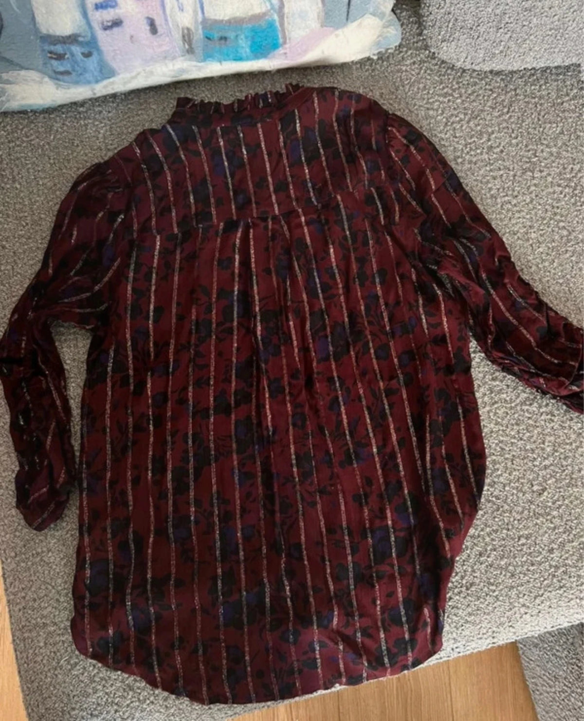 Ba&sh burgundy viscose blouse - view 9