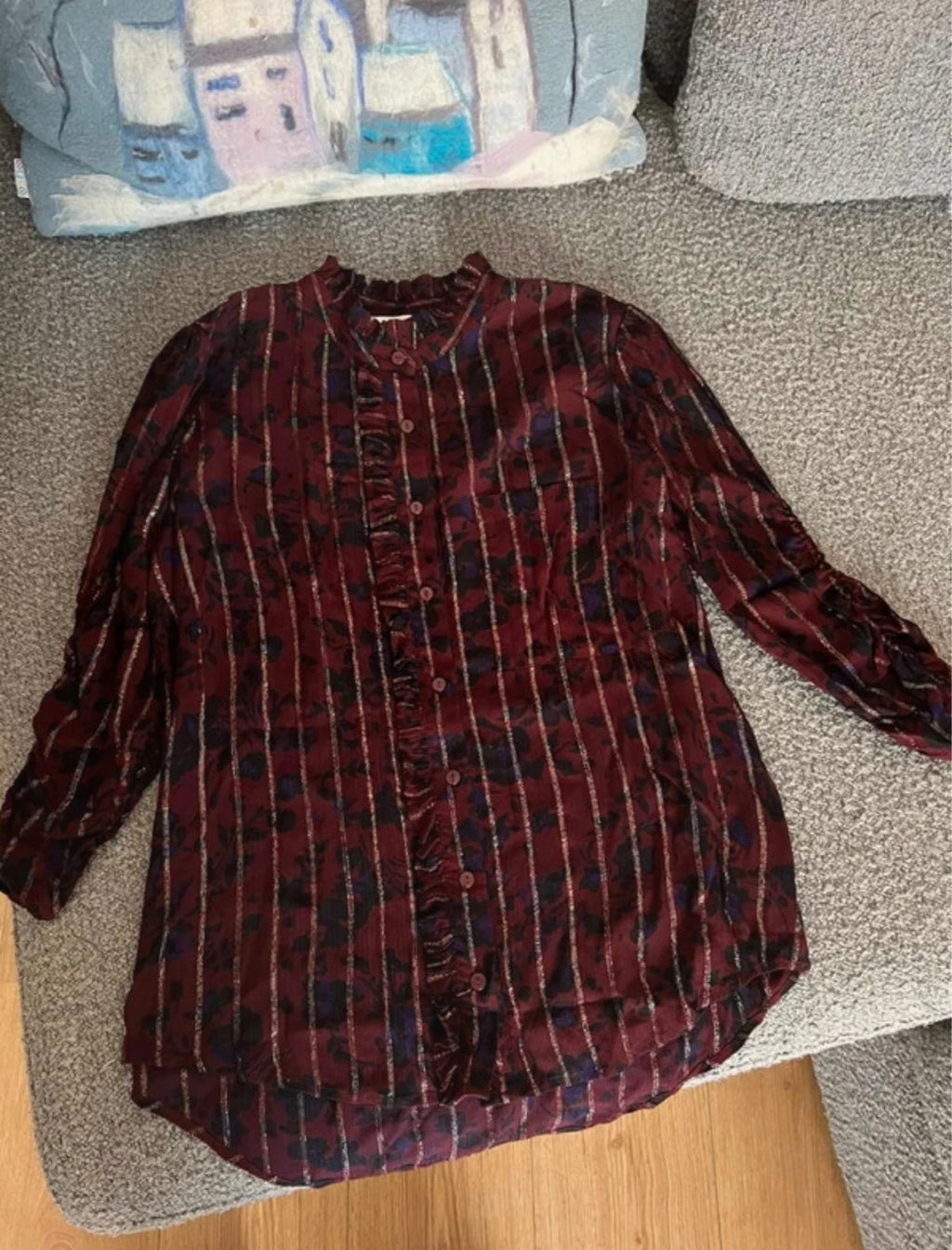 Ba&sh burgundy viscose blouse