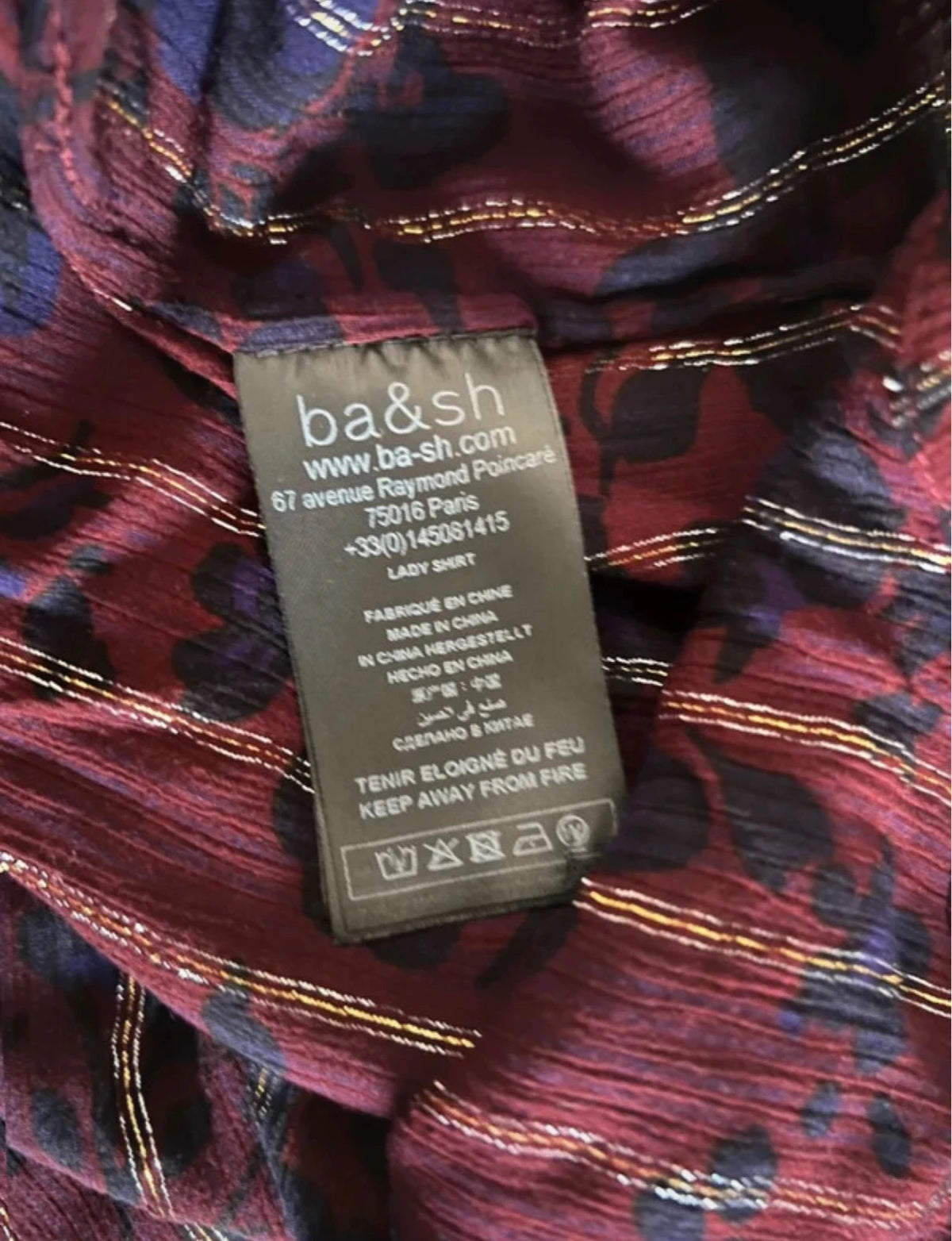 Ba&sh burgundy viscose blouse - view 6