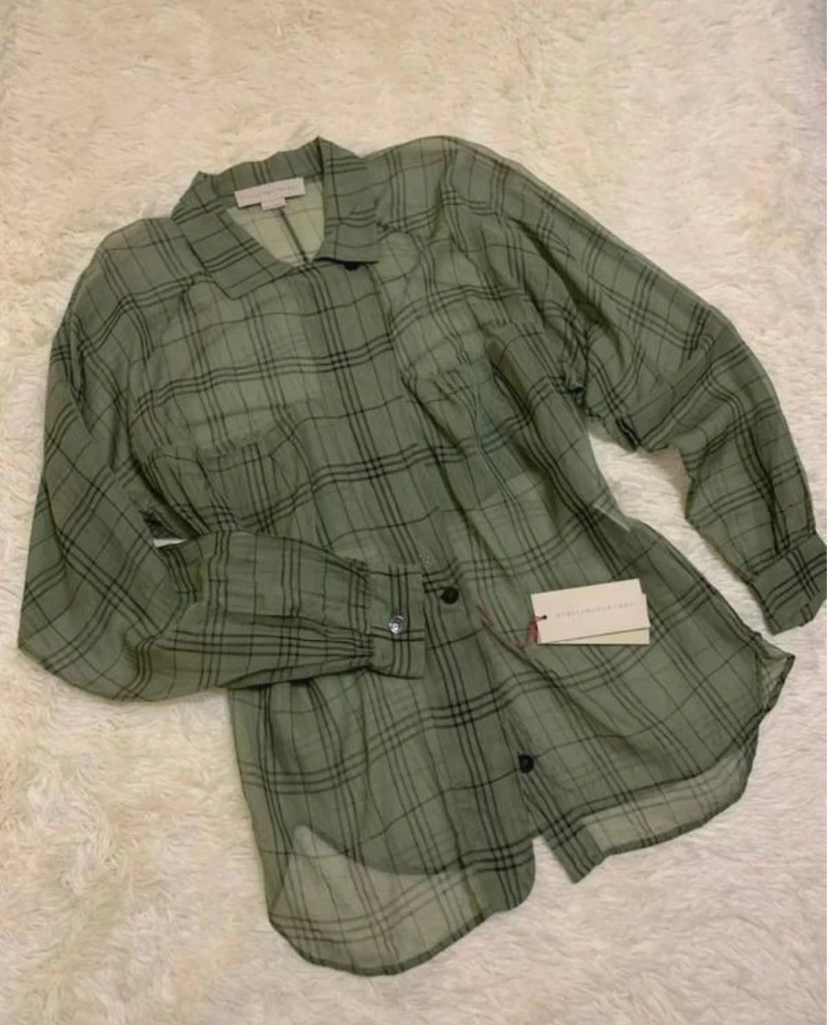 Stella McCartney green silk shirt blouse - view 2