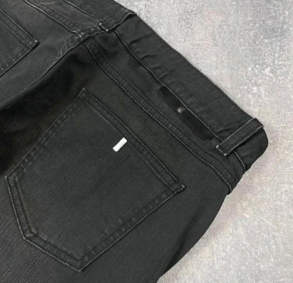Stella McCartney black jeans with embroidered colourful hearts - view 8