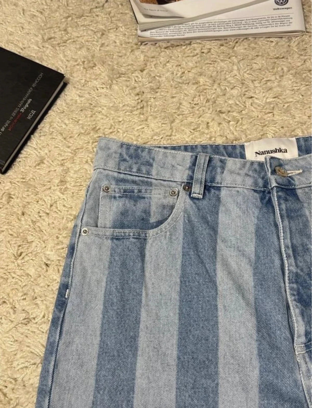 Nanushka blue striped jeans - view 4