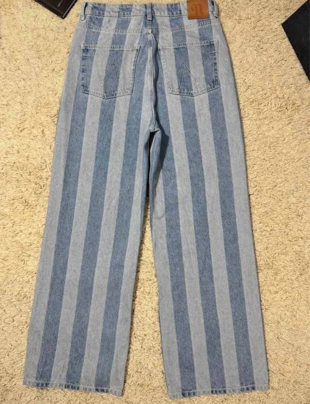 Nanushka blue striped jeans - view 2