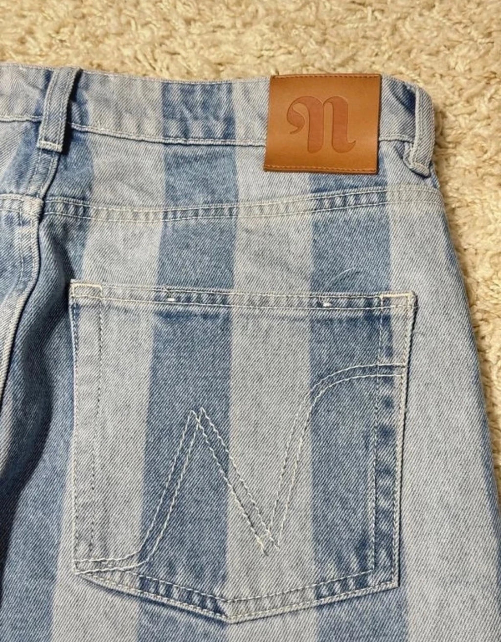 Nanushka blue striped jeans - view 7