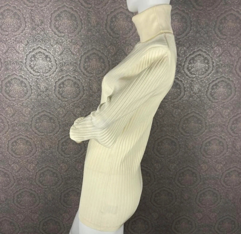 Joseph cream shiny knit turtleneck sweater - view 2
